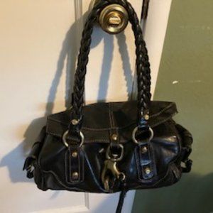 Francesco Biasia Black Leather Shoulder Bag